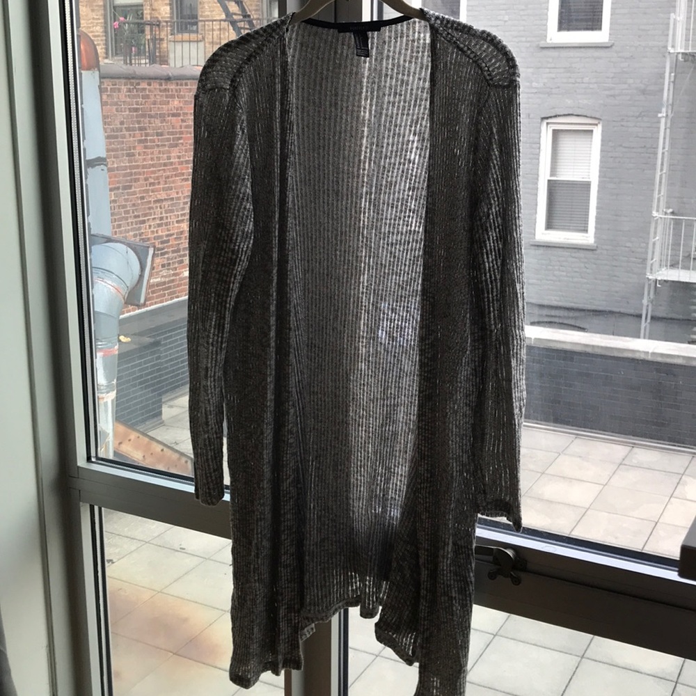 Forever 21 long grey cardigan